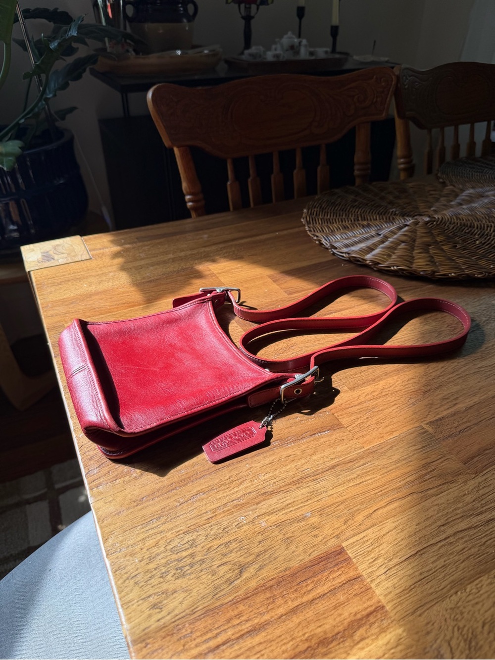 Coach Red Leather Crossbody Bag style 6610